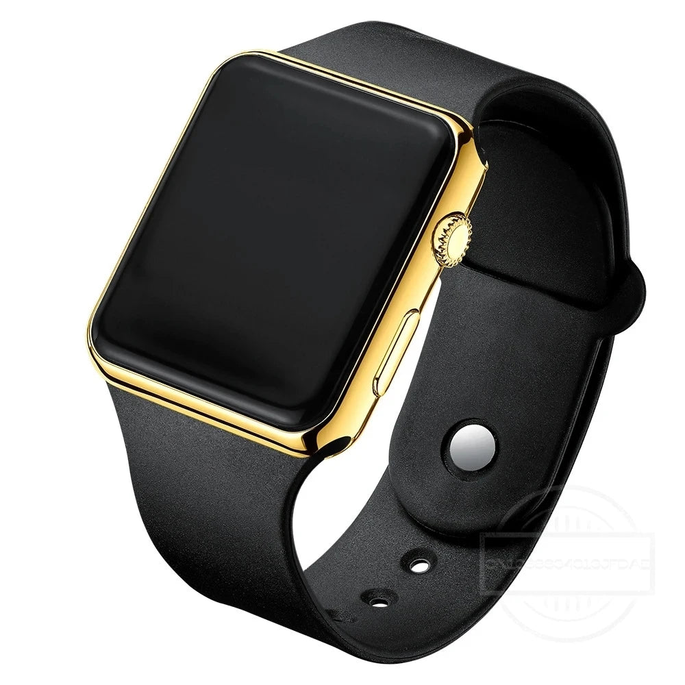 Simple Digital Watch for Men Women Fashion Sport LED Electronic Watch Black Silicone Wristband Casual Mens Watch Reloj Hombre