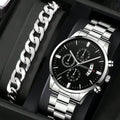 Luxury Men's Stainless Steel Quartz Watch – Waterproof Business Style