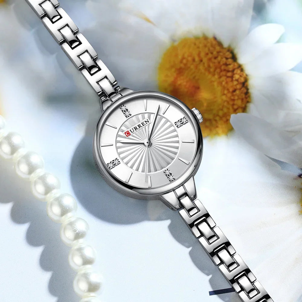 CURREN Luxury Brand Watch for Women Waterproof Diamond Elegant Ladies Watch Original Quartz Women's Watches Bracelet Gifts 2024