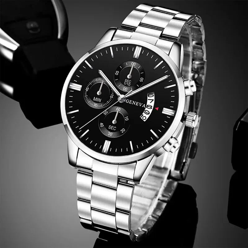 Luxury Men's Stainless Steel Quartz Watch – Waterproof Business Style