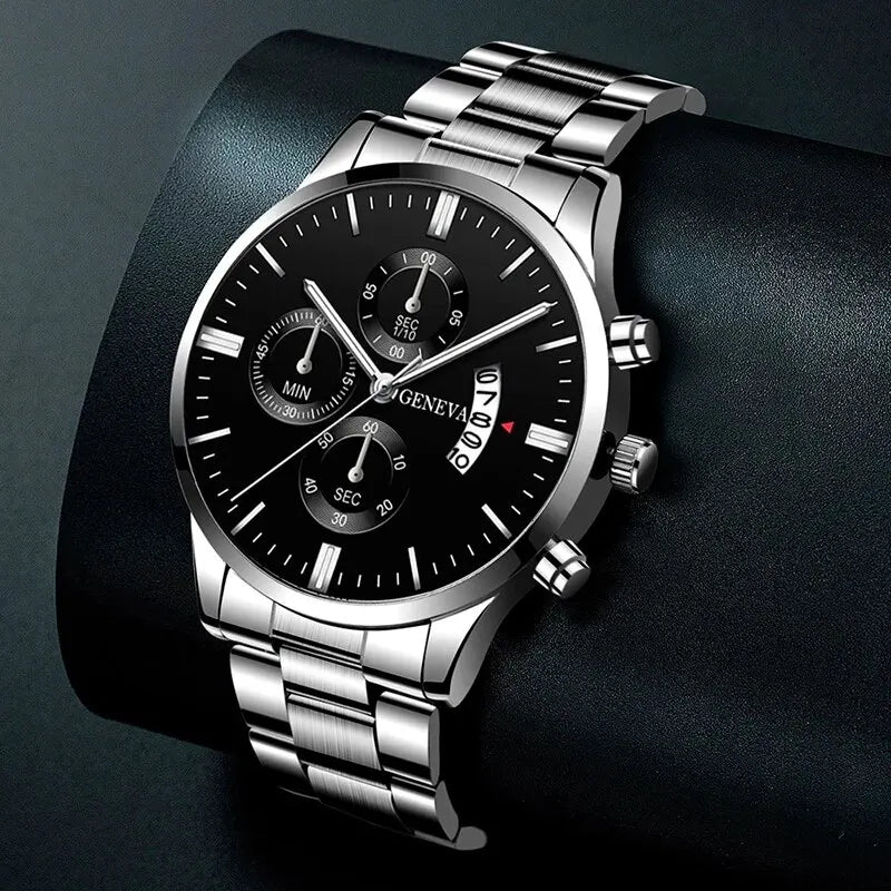 Luxury Men's Stainless Steel Quartz Watch – Waterproof Business Style
