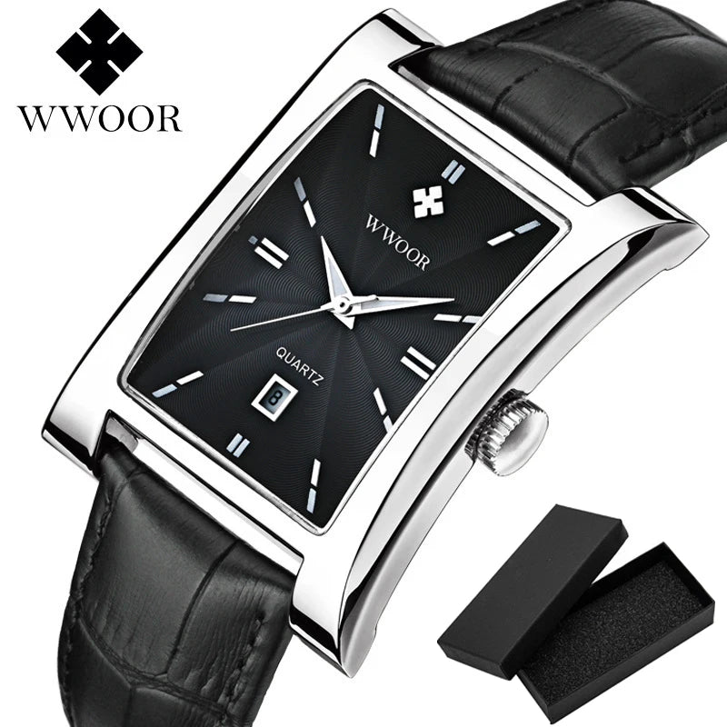 Wwoor Top Brand Luxury Wwoor Business Male Wristwatches Waterproof Mens Watches Minimalist Leather Watch Men Relogio Masculino